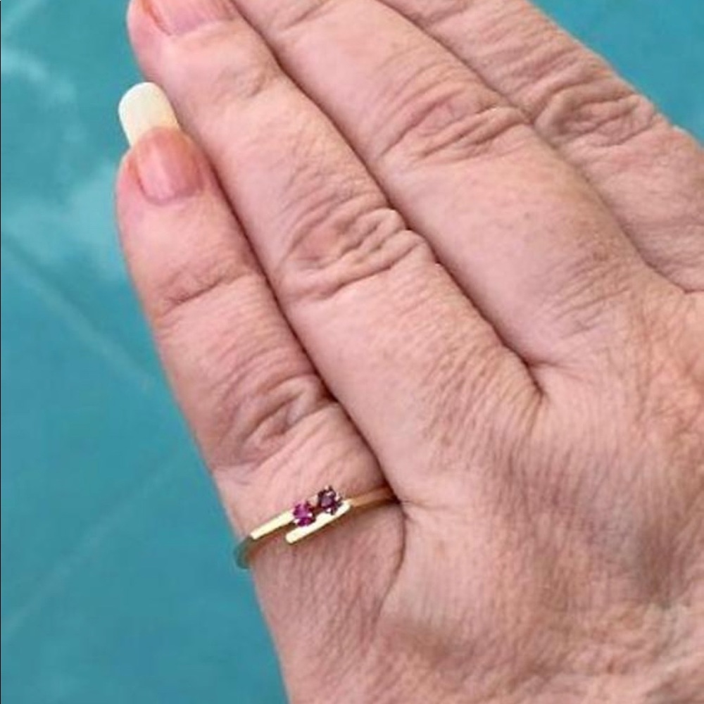 14k Solid Gold Ruby Spinel Ring Mid Century - image 6